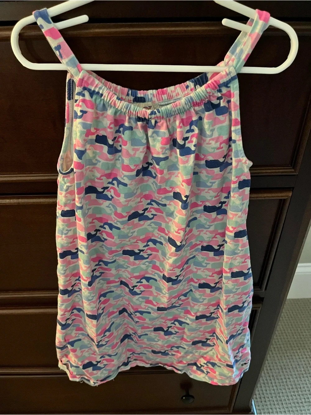 Girls' Pink & Blue whale Camo dress